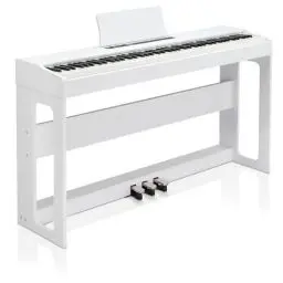 Produktbild: LEADZM 88 Tasten Digital Piano, Voll Gewichtete Tastatur, E-Piano mit MIDI-USB, Audio Bluetooth und Stereolautsprechern, 128 Töne und Rhythmen, 3-Pedal-System, Weiß