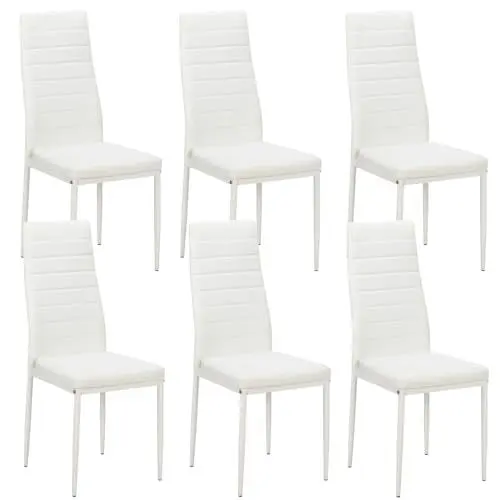 Produktbild: LEADZM Esszimmerstühle 6er Set mit hoher Rückenlehne wasserdicht für Esszimmer & Küche Küchenstühle Esszimmerstuhl Stühle 120kg (Weiß, 6er Set)