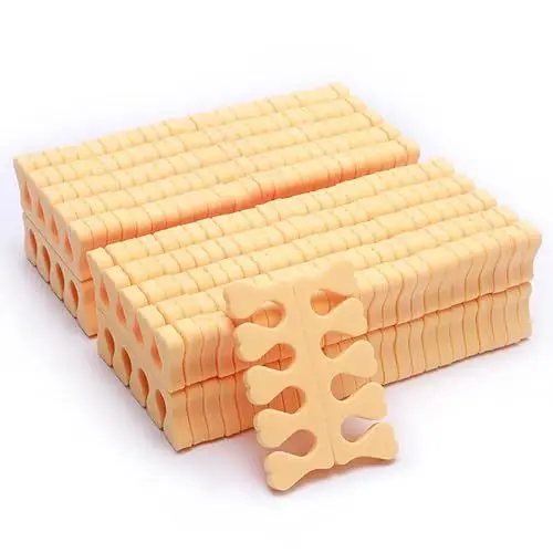 Produktbild: Leapiture 100 Stück Schwamm-Zehentrenner, Schwamm-Zehentrenner, Fingertrenner, Zehentrenner, Nagelkunst-Zehentrenner, Gel-Zehentrenner, Maniküre- und Pediküre-Werkzeug (Orange)