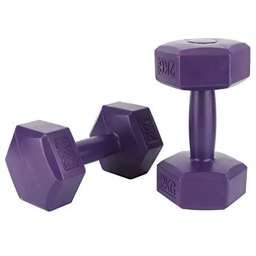 Produktbild: Leapiture 4 kg Hantel, runde Hantel-Sets, Gummibeschichtung, Sechskant, Unisex, Fitnessgerät, Krafttrainingsgerät für den Haushalt, tiefviolett