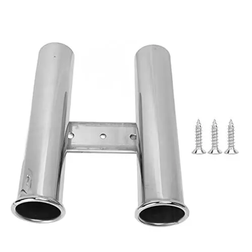 Produktbild: Leapiture Angelrutenhalterrohr, Angelrutenhalter 2 Gliederrohr Rutenhalter Edelstahl Angelrutenhalterrohr Einfache Installation Rutenhalter Für Boot Wohnmobil Yacht 42 Mm Durchmesser