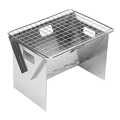 Produktbild: Leapiture Klappbarer Holzkohlegrill, tragbarer Grill, Mini-Klappgrill, abnehmbarer Edelstahl für Camping im Freien