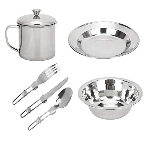 Produktbild: Leapiture Outdoor-Geschirr-Set, Kochutensilien-Set, Camping-Mess-Set, Edelstahl-ESS-Set, Rucksackreisen, Kochausrüstungs-Set, ESS-Utensilien-Set für Picknick, Wandern