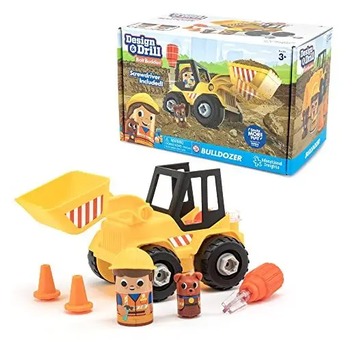 Produktbild: Learning Resources Design & Drill Schrauberkumpel Planierraupe, Spielzeug zum Auseinanderbauen, mit Schraubendreher, MINT-Spielzeug für die Vorschule, für Jungen und Mädchen ab 3 Jahren