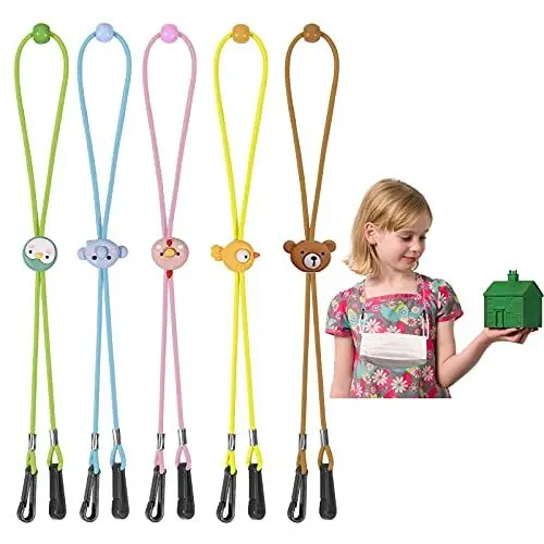 Produktbild: LeaSeek Maskenverlängerungsgurt, Maskenhalter, Maskenverlängerungshaken zum Verlängern von Masken, Schnallenband für Erwachsene und Kinder, Maskenband (Mehrfarbig,Tiermotive)