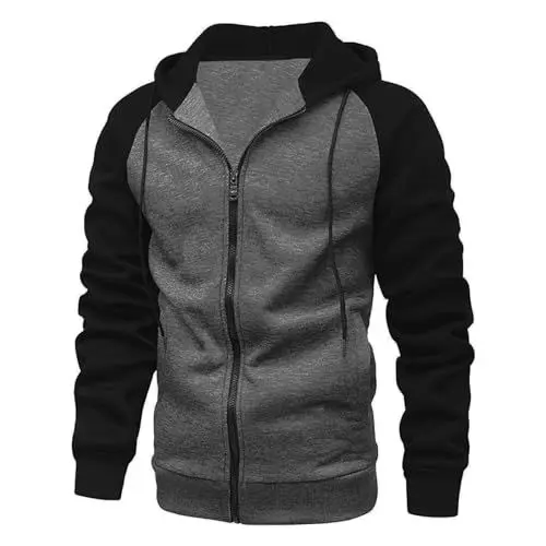Produktbild: Leather Jacket Herren Freizeit Arbeitsjacke Steppjacke Übergangsjacke Einfarbige Winterjacke College Jacke Oldschool Collegejacke (2-Dark Gray, L)