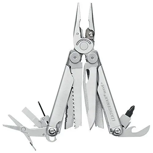 Produktbild: Leatherman Wave+ Multi-Tool - 18-in-1 Hochleistungs-Edelstahlwerkzeug mit Klingen, Zangen und Drahtschneidern - Camping Zubehör - Edelstahl, mit Nylon Holster