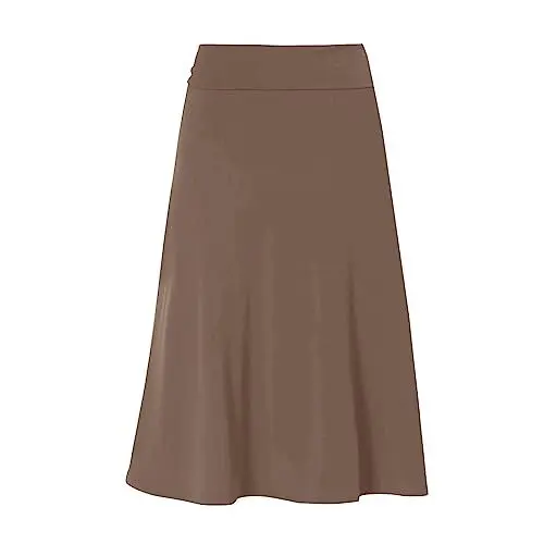 Produktbild: Lebe Deinen Traum Lässiger, hoch taillierter, weicher A-Linien-Rock für Damen mit einfarbigem, knielangem Rock Sportlicher (Khaki, XL)