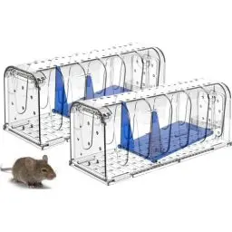 Produktbild: Lebendfalle für Maus Mausefalle 2er Set, Tierfreundliche Hygenische Mäusefalle mit Doppeltüren, Innovative Hochsensitive Lebendfalle Maus, Quick Release Ausgang, Keiner Kontakt mit Mäusen