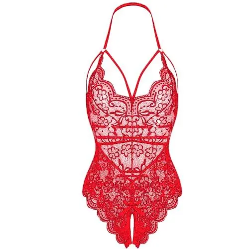 Produktbild: LEBENSFROH Dessous Damen Sexy Unterwäsche für Frau Sexy Outfit für Damen Strapsen Dessous Set Reizwäsche Dessous-sets Lingerie Women Body Damen Sexy Spitze (XXL, Rot)