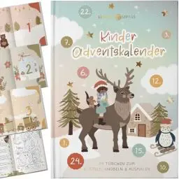 Produktbild: Lebenskompass® Adventskalender Buch für Kinder mit 24 Türchen - achtsames Adventsbuch zum Genießen der Vorweihnachtszeit - Geschenk für Kinder - mit tollen Rezepten, Ausmalbildern (Kinder)