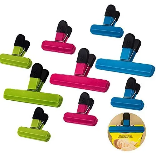 Produktbild: Lebensmittel-Clips,9 Stück Verschluss Verschlußklemmen Kunststoff Tüten-Clips für Küche,Büro,Garage