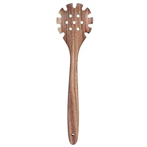 Produktbild: Lebensmittelqualität Natürliches Teakholz Nudelsieb Kochlöffel Spaghetti Löffel für die Küche zu Hause Restaurant Nudeln Pasta Utensil