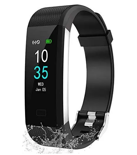Produktbild: LEBEXY Fitness Armband Wasserdicht IP68 | Fitness Tracker Uhr | Smartwatch Schrittzähler Aktivitätstracker | Kalorienzähler Sportuhr eingebautes GPS, S2-Version, Schwarz