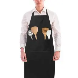 Produktbild: LEBEXY Kochschürze Baumwollschürze Schürze Grillschürze Werkenschürze baumwolle uni schwarz für männer herren jungen