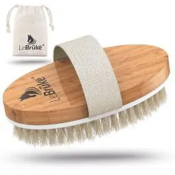 Produktbild: Lebrüke® Trockenbürste Badebürste - Mit praktischer Aufbewahrungstasche - Perfekt zum entfernen von abgestorbener Haut - Peeling Körperbürste Peelingbürste