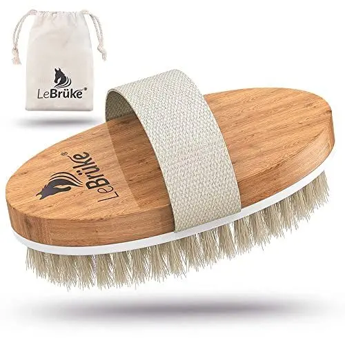 Produktbild: Lebrüke® Trockenbürste Badebürste - Mit praktischer Aufbewahrungstasche - Perfekt zum entfernen von abgestorbener Haut - Peeling Körperbürste Peelingbürste