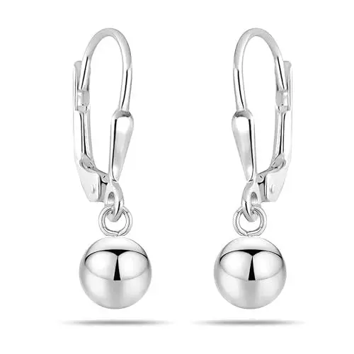 Produktbild: LeCalla Damen-Ohrstecker aus Sterlingsilber, leicht, baumelnd, Kugel, Ohrstecker, 5 mm