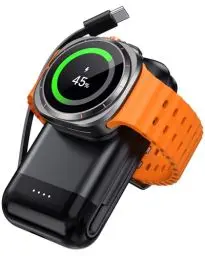Produktbild: leChivée Induktive Ladestation für Samsung Watch 7, 6000mAh Power Bank Magnetische Ladegerät Tragbares powerbank mit Eingebautem Kabel, Watch ladestation für Galaxy Watch Ultra/7/6/6 Classic/5/4/3