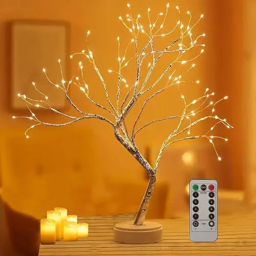 Produktbild: Lecone LED Lichterbaum, Bonsai Baum Licht Warmweiß Verstellbare Äste, 108 LED Baum Lampe Dekobaum Belichtet Baumbeleuchtung Innen Deko,USB/Batteriebetrieben