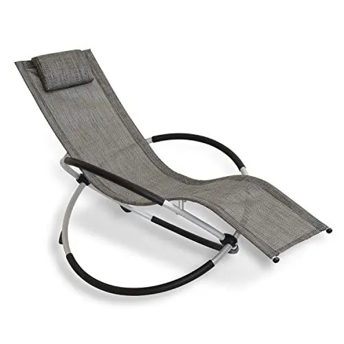 Produktbild: Leco-Outdoor - Schaukelstuhl – Klappbare Gartenliege mit ergonomisch geformter Liegefläche - wetterfest - Gestell Aluminium