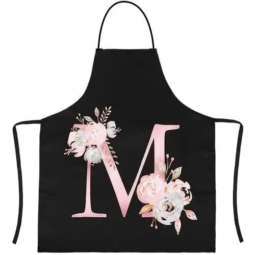 Produktbild: LECTNORE Schürze, schwarze Schürze für Frauen, Schürzen zum Kochen, personalisierte Schürze, wasserdichte Schürze, Küchenschürze, Kochschürze für Frauen und Männer (1 Stück-M)