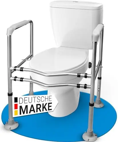 Produktbild: LECURE® Aufstehhilfe Toilette (höhenverstellbar & rutschfest) - WC Aufstehhilfe für Senioren und Menschen mit Mobilitäts-Einschränkungen (bis 150 kg) - für alle gängigen Toiletten