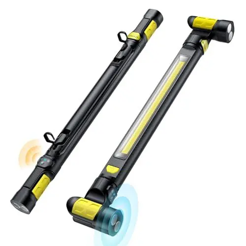 Produktbild: LED Werkstattlampe, ETOOLAB LED Arbeitsleuchte, 5200 mAh, Echte 1200lm, Motorraumleuchte mit Magneten, Baustrahler, 360°Haken, Anwesenheits-Sensor, für Camping, Baustelle,Garage