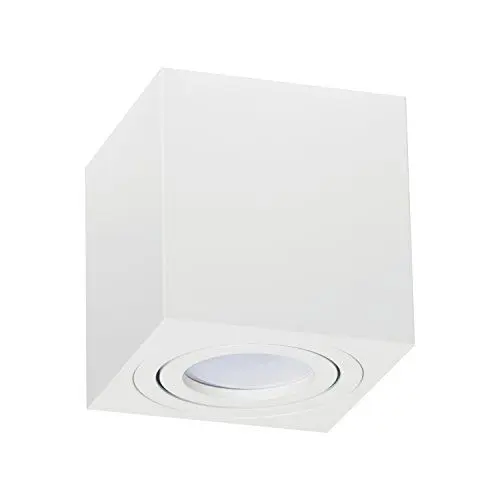 Produktbild: LED Aufbauspot, LED Deckenaufbauleuchte, Aluminium Deckenleuchte Weiss/Silber/Schwarz Quadratisch 82mm x 84mm CUBE (WEISS CUBE)