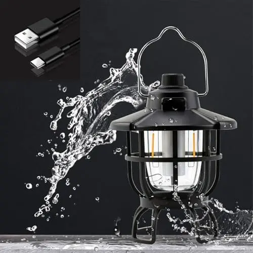 Produktbild: LED Campinglampe,IPX4 Wasserdicht Campinglaterne,stufenlos dimmbar,outdoor Lampe, camping, survival, led licht, akku lampe, laterne, sos (L805R)