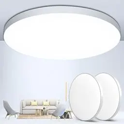 Produktbild: LED Deckenleuchte Deckenlampe Lampe Decke LED (2Stück) Ø28cm 24W,6500K,2000LM,IP44 Wasserfest Rund Modern Schlicht Weiß Badlampe für Kellerlampe,Schlafzimmer,Wohnzimmer,Küchenlampe, Badezimmer,Balkon