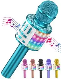 Produktbild: LED Drahtloses Bluetooth Mikrofon zum Singen, Spielzeug Kinder, Heim KTV Karaoke Maschine, Tragbares KTV Lautsprecher Recorder für Android/iPhone/iPad/PC