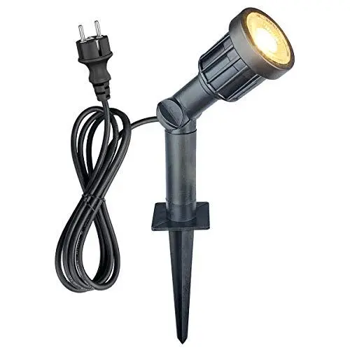 Produktbild: LED Gartenstrahler mit Erdspieß 5w 400lm, IP65 Wasserdicht Schwenkbar Pflanzenstrahler Gartenleuchte Rasenlicht 3000k für Garten Terrasse Außenbereich, mit 1,500mm Kabel und Verlängertes Rohr