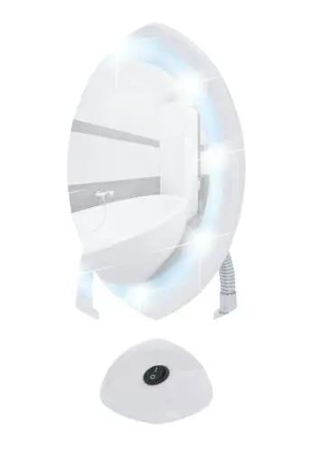 Produktbild: Wenko 3656441100 LED Kosmetik-Standspiegel Style - 300%, ø 16 cm Spiegel, 17.5 x 28 x 12 cm, weiß