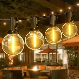Produktbild: LED Lichterkette Außen Strom, 15,2M/50Ft 25+1 G40 Glühbirne Lichterkette Birnen Wasserdichte Innen Outdoor Lichterketten für Garten, Party, Terrasse, Hochzeiten, Zimmer
