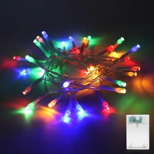 Produktbild: LED Lichterkette Batterie-30 LED Bunt Lichterketten mit 6H Timer, Lichterketten für Innen, Weihnachten, Schlafzimmer, Party, Hochzeit