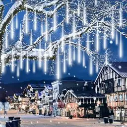 Produktbild: LED Lichterkette Innen Meteorschauer Lichterkette, EEIEER 50cm Weihnachtsdeko 540 LED Lichterkette Außen Strom IP44 Wasserdichte für Gartendeko Party Balkon Hochzeit Weihnachten Außen Innen Dekoration