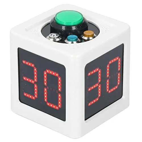 Produktbild: LED Race Clock Cube Timer 1,4 Zoll 4-seitige Digitale Schuss-Countdown-Stoppuhr für Private Pokerdekoration (Weiss)
