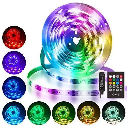 Produktbild: LED Streifen 3M, Hually USB LED Strip Wasserdicht LED Band RGB mit Fernbedienung, LED Leiste Lichtband mit 8 Farbwechsel, Musik synchronisieren, 4 Modi, Verstellbare Helligkeiten für Haus, Party usw.