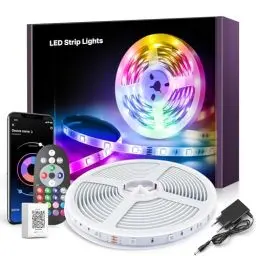 Produktbild: LED Strip 30m,Bluetooth LED Streifen,RGB Farbwechsel LED Lichterkette 30M mit Steuerbar via App, 16 Mio. Farben, Fernbedienung, Sync mit Musik, LED Band für Schlafzimmer TV Zuhause Schrankdek