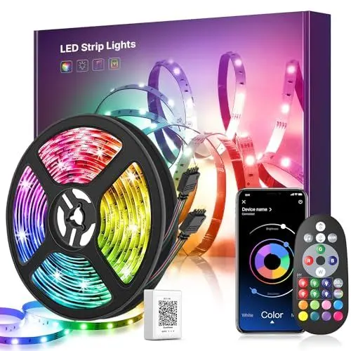 Produktbild: LED Strip 30m,Bluetooth RGB LED Streifen Farbwechsel LED Lichterkette 30M mit App Steuerung und Fernbedienung,Musik Sync,LED Band für Schlafzimmer Zuhause Schrankdek