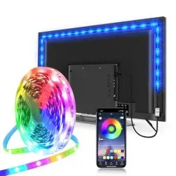 Produktbild: LED Strip 5m, USB Led Beleuchtung Hintergrundbeleuchtung Fernseher für 65 bis 75 Zoll HDTV, TV-Bildschirm, PC-Monitor, Deko, Party, Steuerbar mit App, LED TV Hintergrundbeleuchtung Sync mit Musik