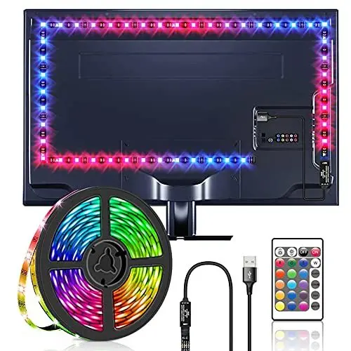Produktbild: LED TV 3 m, LED für TV 3 m 5050 RGB LED-Streifen 3 m USB mit Fernbedienung Hintergrundbeleuchtung TV mehrfarbig für 40-60 Zoll HDTV, PC, Schlafzimmer, Party und Heimdekoration (3 m)