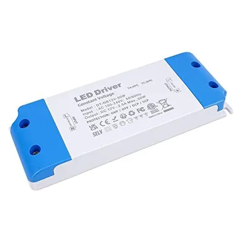 Produktbild: VARICART LED Trafo 12V 30W, Ultra Dünn Treiber 230V auf 12V Transformator 2.5A, Schlank Driver Power Supply Niedervolttrafo, Konstante Spannung Netzteil für G4 MR16 MR11 Strips