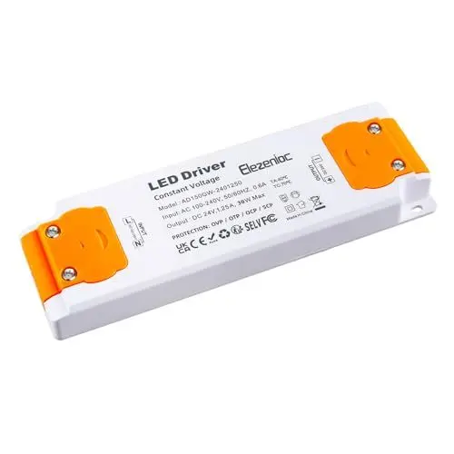 Produktbild: LED Trafo Transformator 1-30W 24V 1.25A Treiber Netzteil, Transformator 230V AC auf 24 Volt Gleichstrom, Für MR11 G4 MR16 GU5.3 LED Birnen Lichtstreifen,Nicht Dimmbar,Kompakter Extrem DüNner