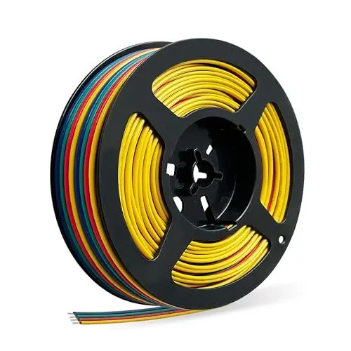 Produktbild: LED Verlängerungskabel, RGB Verlängerungskabel,LED Strip Extension Kabel- 20AWG 10 Meter 4 Polig 2V DC Elektrokabel 4 Farben für LED Strip RGB5050 /RGB3528 /RGB2835