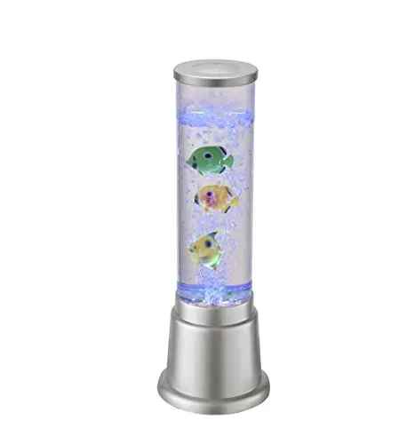 Produktbild: LED Wassersäule Sprudelsäule Farbwechsel, 3 Fische Lavalampe Mini Dekosäule