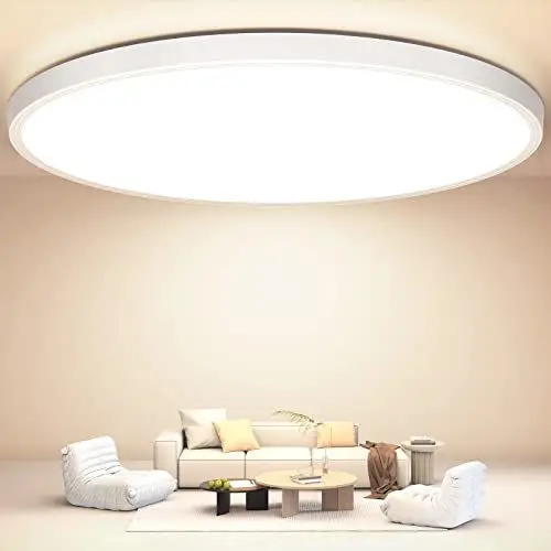 Produktbild: Led Deckenleuchte Flach Led Deckenlampe - Ø30CM H2,4 24W 4000K 2400LM IP44 Neutralweiß Rund Modern Küchenlampe Led Lampe Decke für Bad Wohnzimmer Küche Schlafzimmer Badezimmer Kinderzimmer Flur Keller
