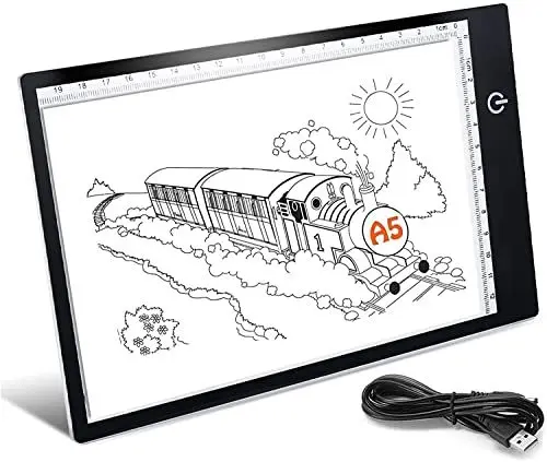 Produktbild: Led Licht Pad A5,A5 LED Leuchttisch Ultra-dünne Leuchtplatte Zeichnen,mit USB Kabel,Einstellbare Helligkeit für Diamond Painting,Künstler,skizzieren,Animation