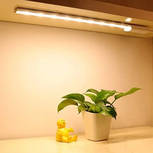 Produktbild: Led Unterbauleuchte mit Schalter 230V Küchenlampe Unterbau 10,5 W 800lm 3000k Warmweiß Schrankbeleuchtung 9 LEDs Schranklicht 60cm Weiß für Schrank Vitrinen Küche Schlafzimmer